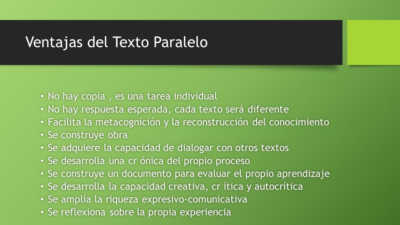 Ventajas del Texto Paralelo