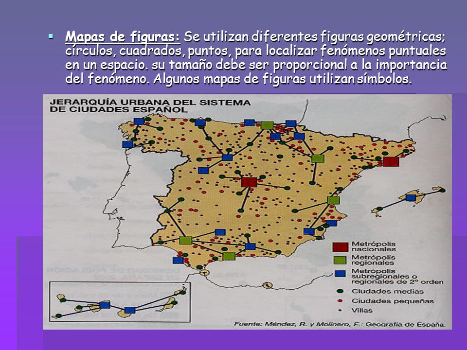 Mapas de figuras: Se utilizan diferentes figuras geométricas; círculos, cuadrados, puntos, para localizar fenómenos puntuales en un espacio.