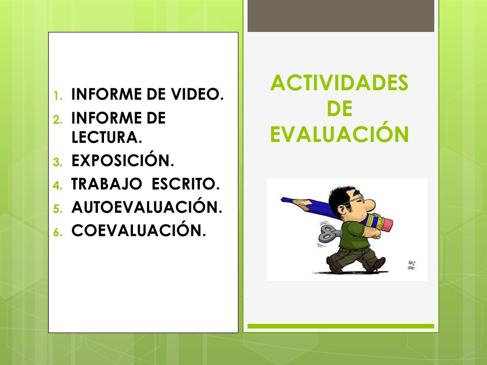 ACTIVIDADES DE EVALUACIÓN