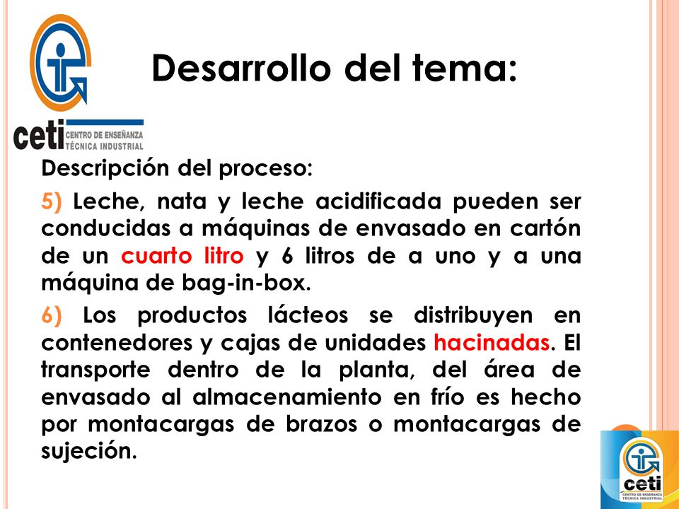 Desarrollo del tema: