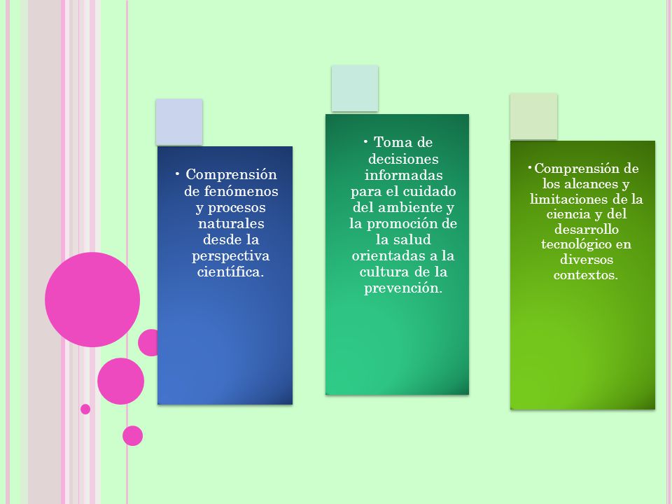 Comprensión de fenómenos y procesos naturales desde la perspectiva científica.