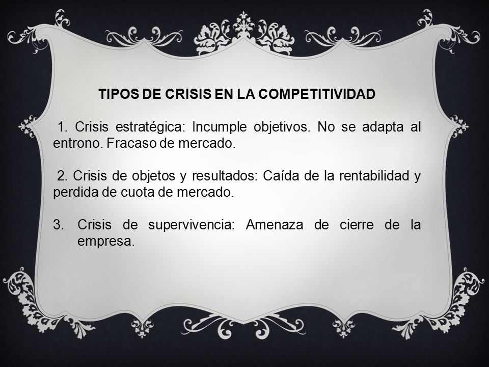TIPOS DE CRISIS EN LA COMPETITIVIDAD