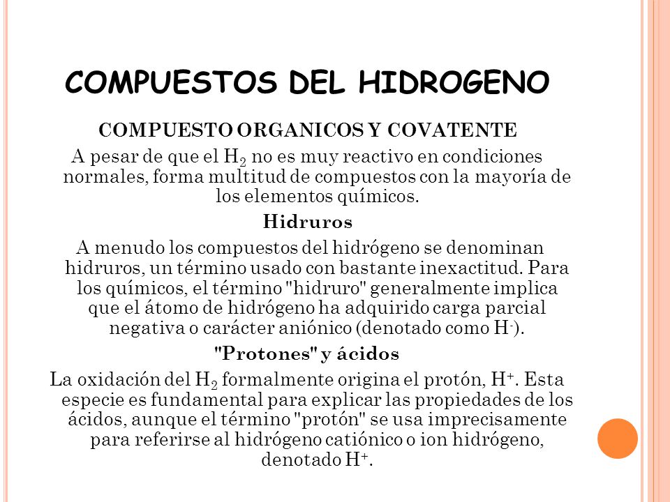 COMPUESTOS DEL HIDROGENO