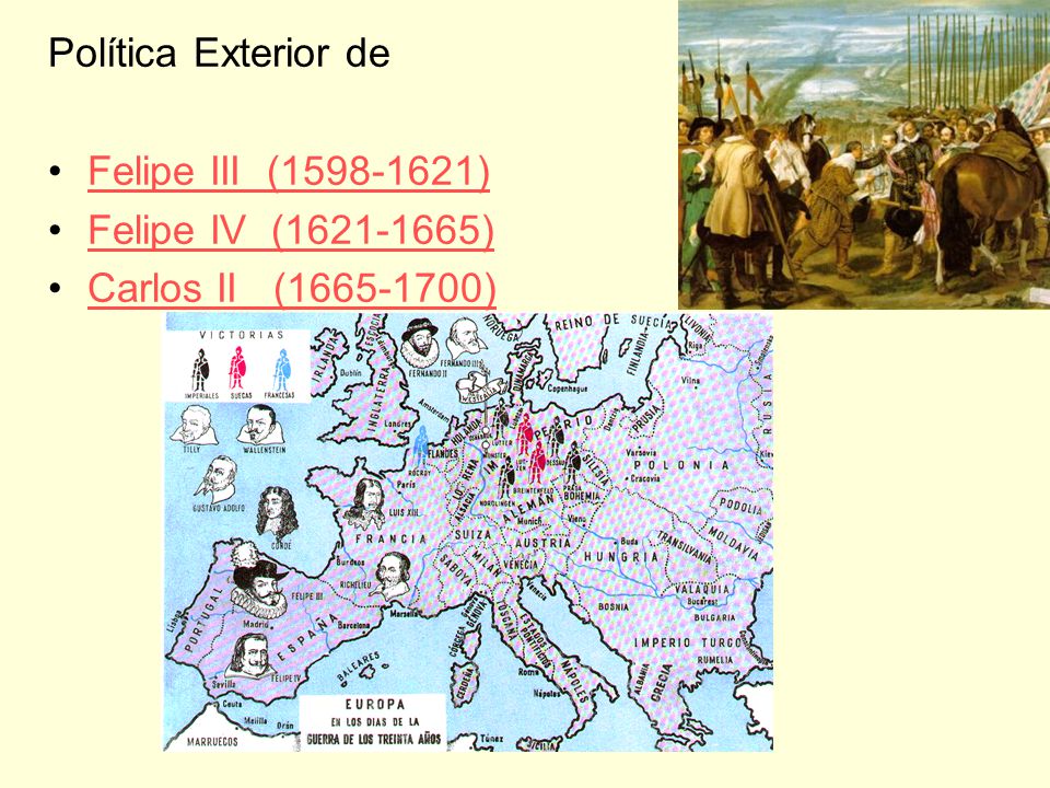 Política Exterior de Felipe III ( ) Felipe IV ( ) Carlos II ( )