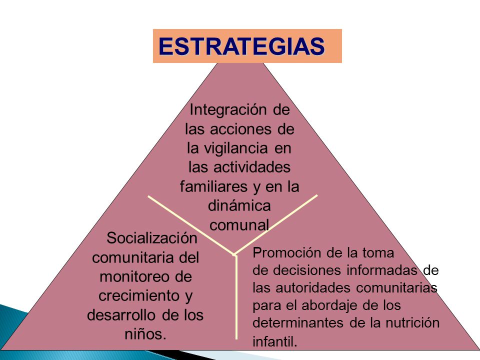 ESTRATEGIAS Integración de las acciones de la vigilancia en las actividades familiares y en la dinámica comunal.