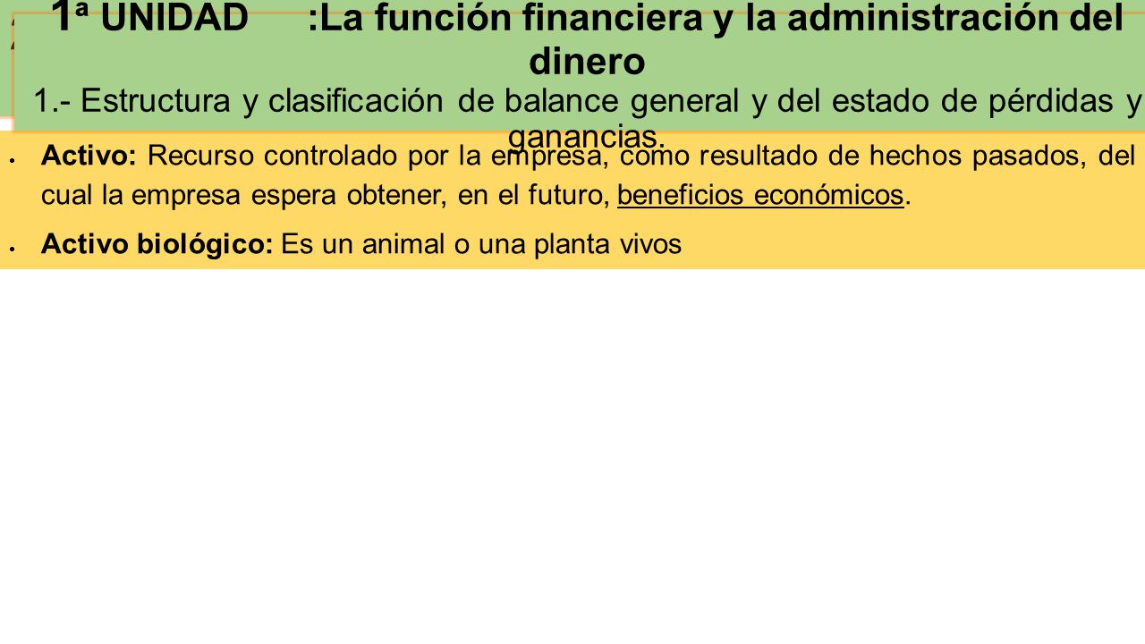 2ª UNIDAD : Definición de Cuentas de activo, pasivos, patrimonio, ingresos y gastos.