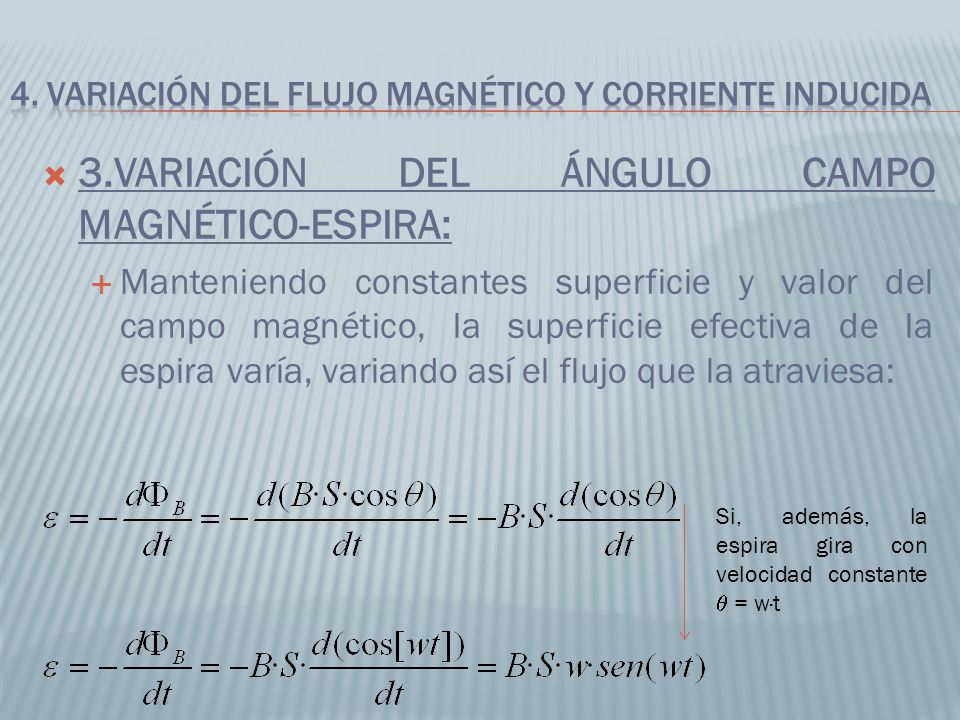 4. VARIACIÓN DEL FLUJO MAGNÉTICO Y CORRIENTE INDUCIDA