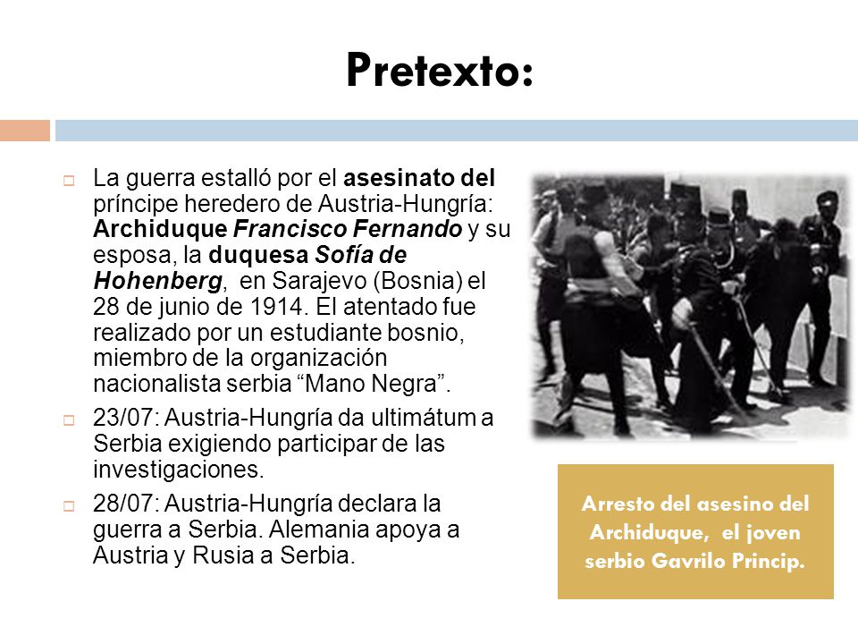 Arresto del asesino del Archiduque, el joven serbio Gavrilo Princip.