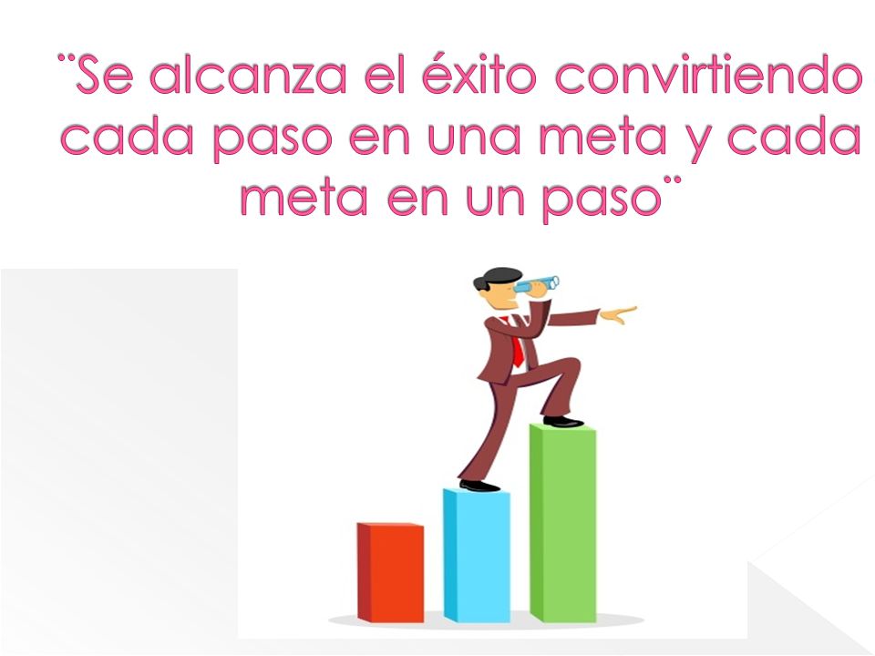 ¨Se alcanza el éxito convirtiendo cada paso en una meta y cada meta en un paso¨