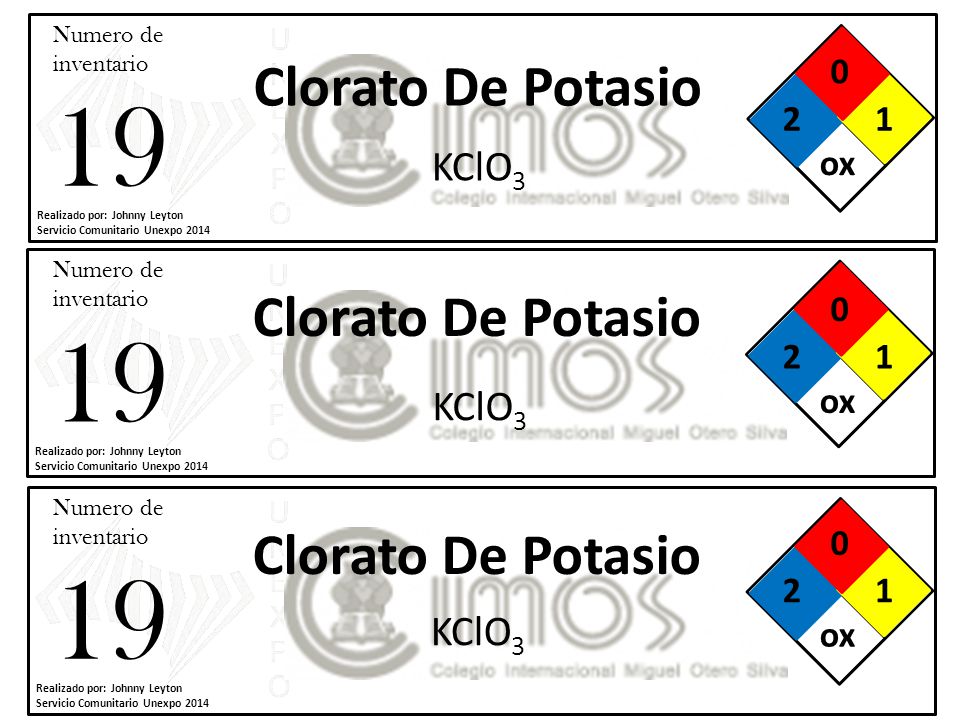 Clorato De Potasio Clorato De Potasio Clorato De Potasio KClO3 KClO3