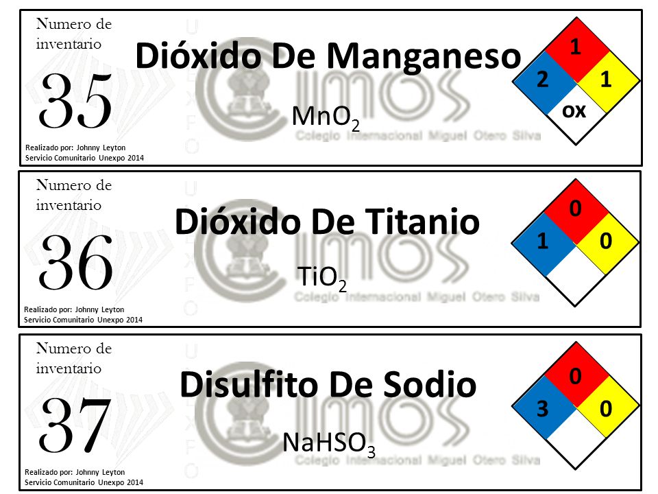 Dióxido De Manganeso Dióxido De Titanio Disulfito De Sodio MnO2 TiO2