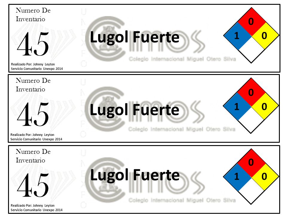 Lugol Fuerte Lugol Fuerte Lugol Fuerte Numero De Inventario 45