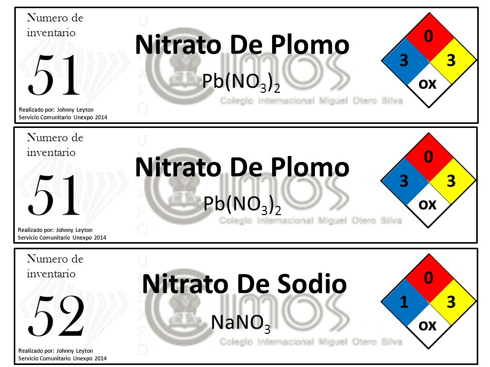 Nitrato De Plomo Nitrato De Plomo Nitrato De Sodio Pb(NO3)2 Pb(NO3)2