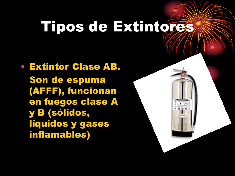 Tipos de Extintores Extintor Clase AB.