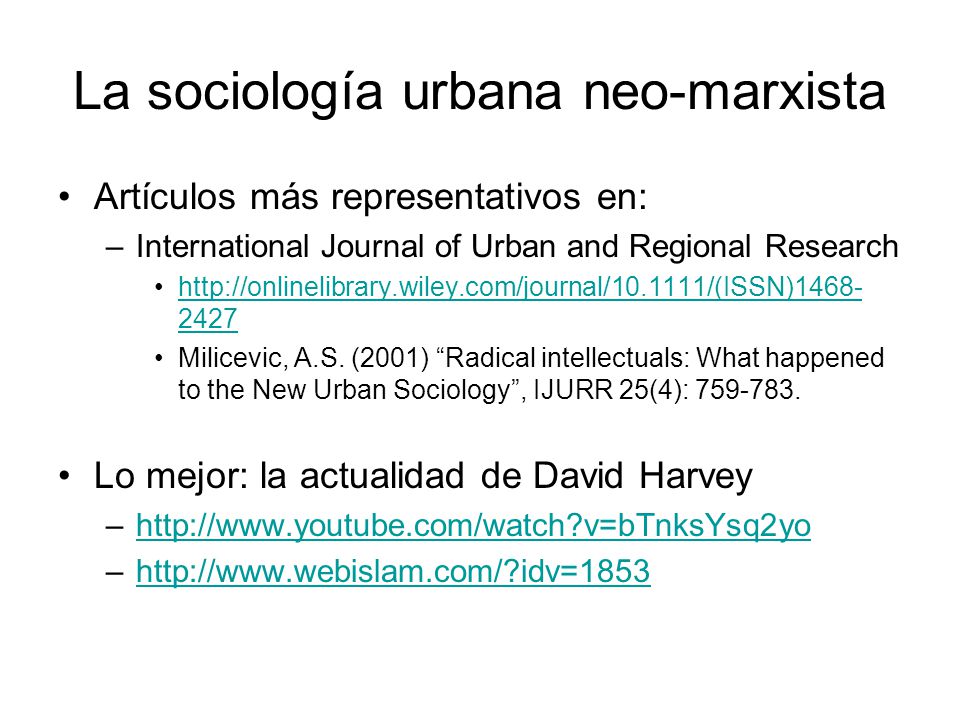 La sociología urbana neo-marxista