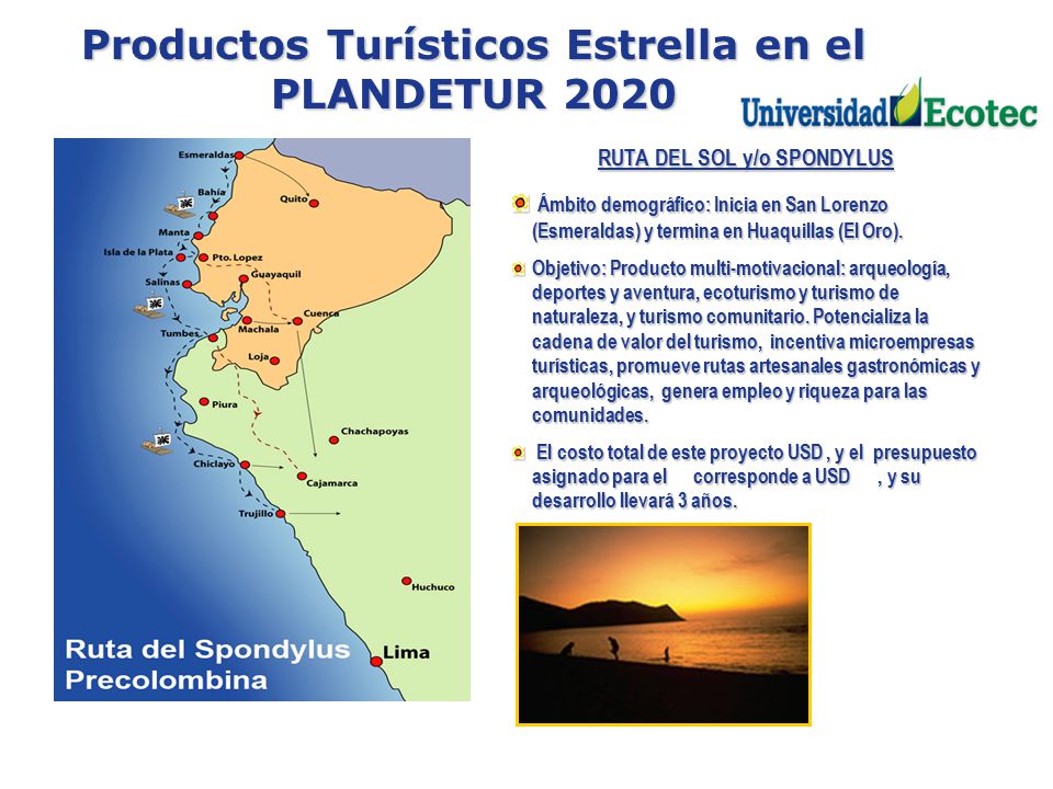 Productos Turísticos Estrella en el PLANDETUR 2020