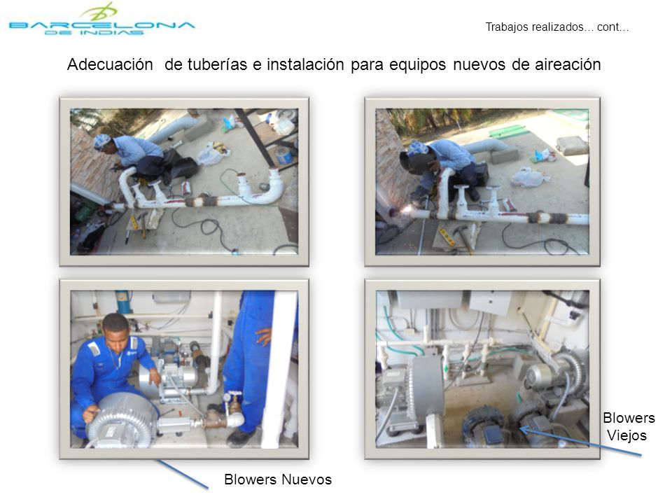 Adecuación de tuberías e instalación para equipos nuevos de aireación