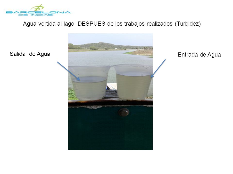 Agua vertida al lago DESPUES de los trabajos realizados (Turbidez)