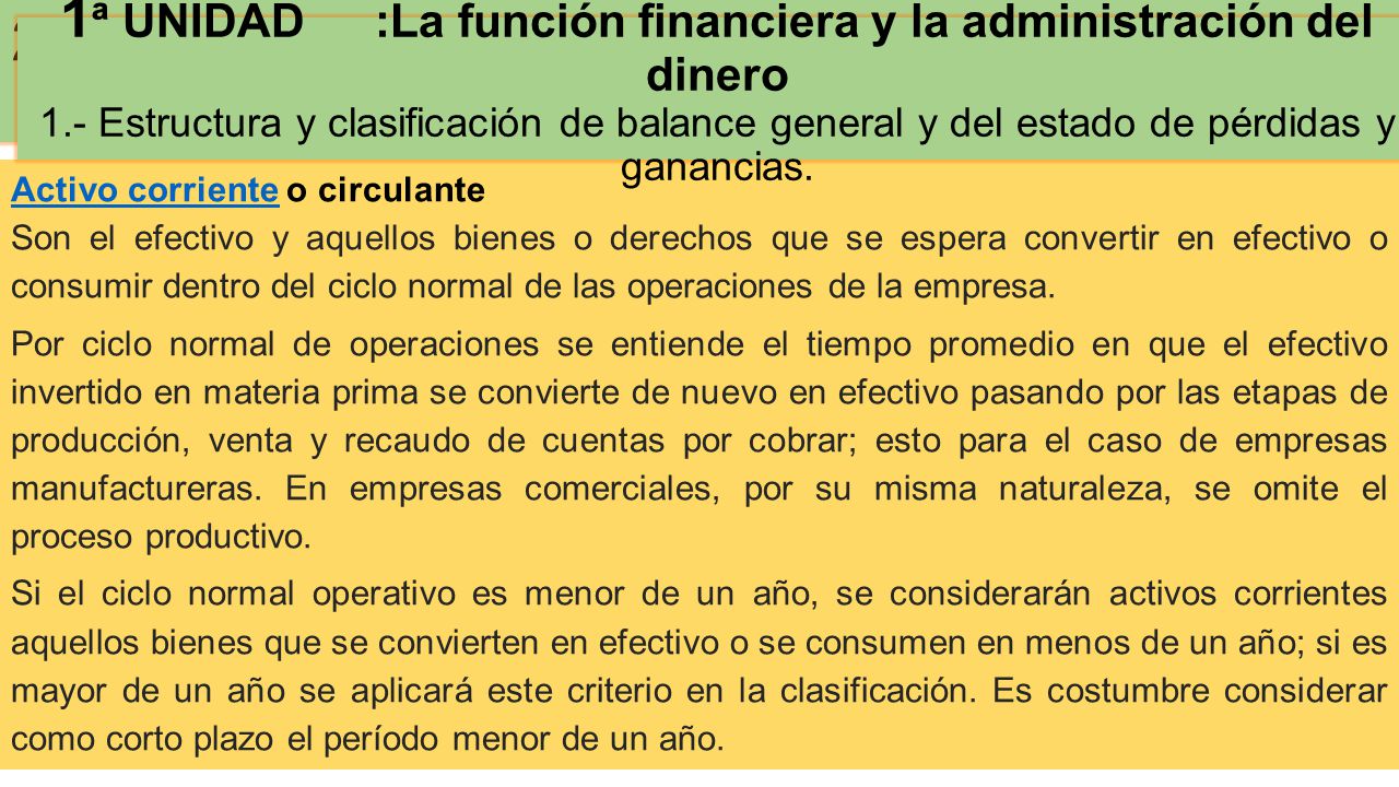 2ª UNIDAD : Definición de Cuentas de activo, pasivos, patrimonio, ingresos y gastos.