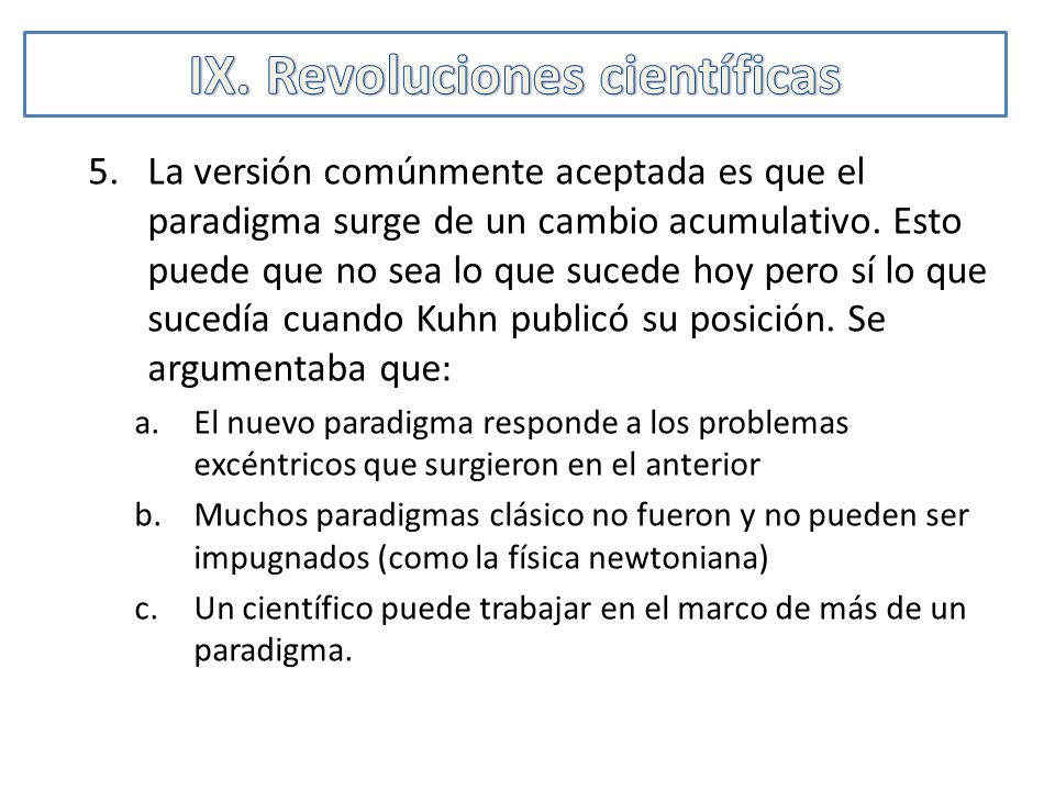 IX. Revoluciones científicas
