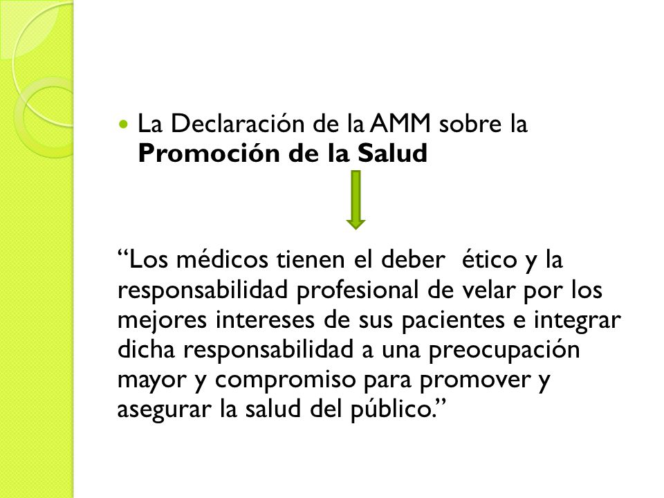 La Declaración de la AMM sobre la Promoción de la Salud