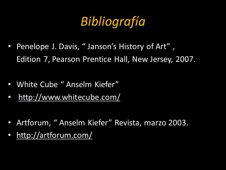 Bibliografía Penelope J. Davis, Janson’s History of Art ,