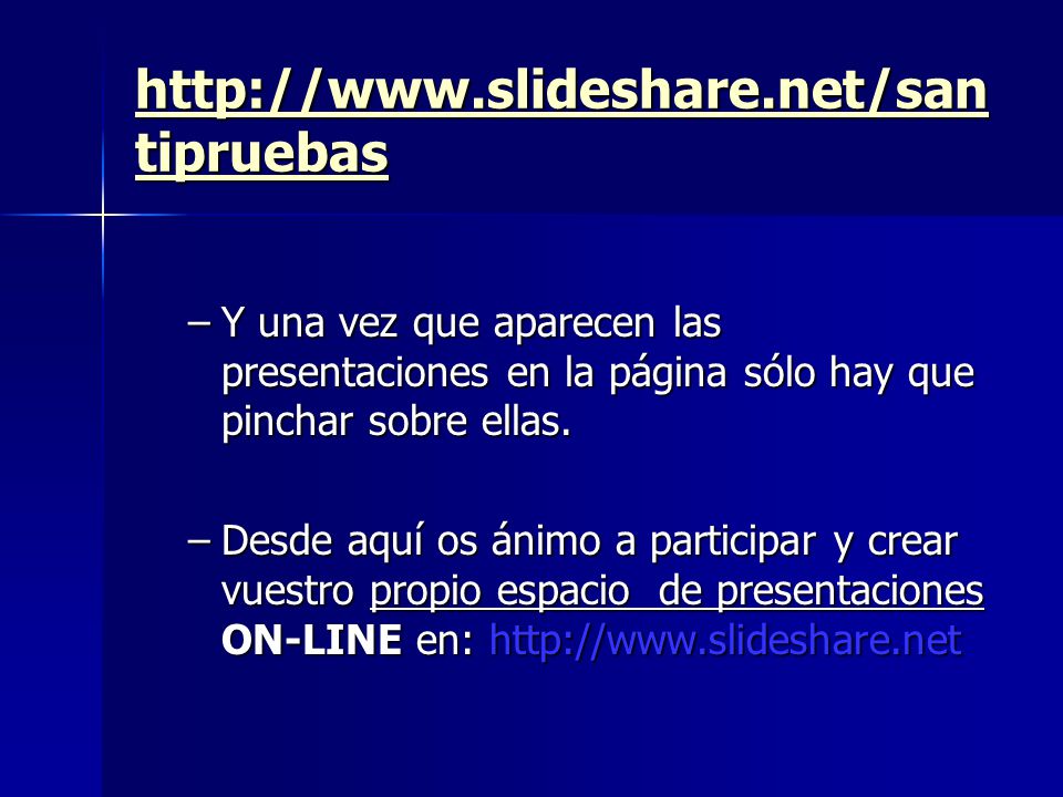 Y una vez que aparecen las presentaciones en la página sólo hay que pinchar sobre ellas.