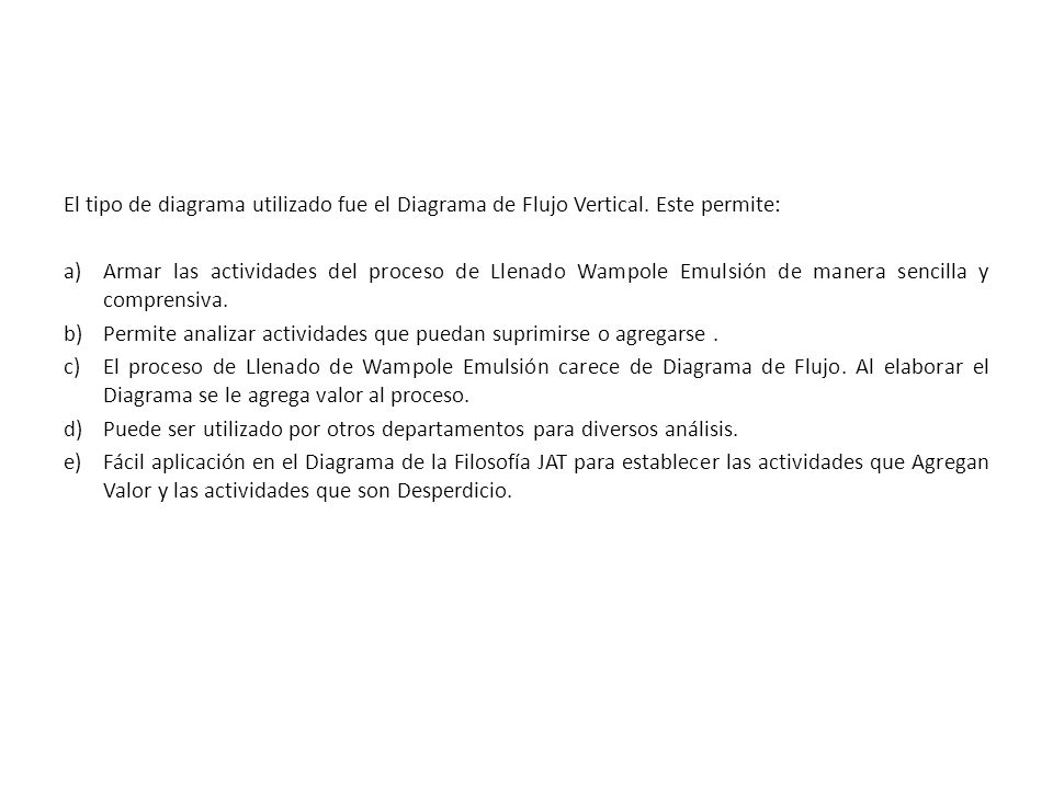 El tipo de diagrama utilizado fue el Diagrama de Flujo Vertical