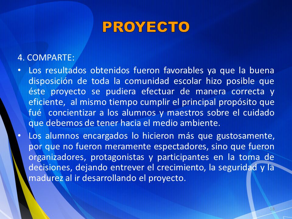 PROYECTO 4. COMPARTE: