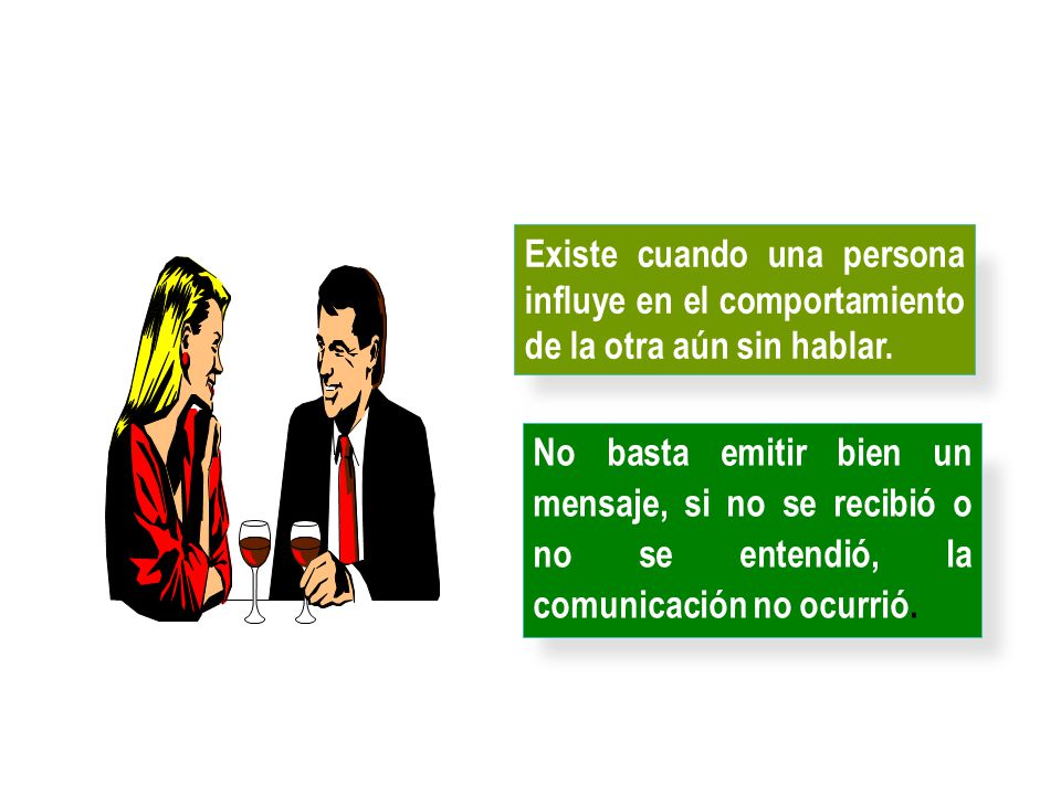 Existe cuando una persona influye en el comportamiento de la otra aún sin hablar.