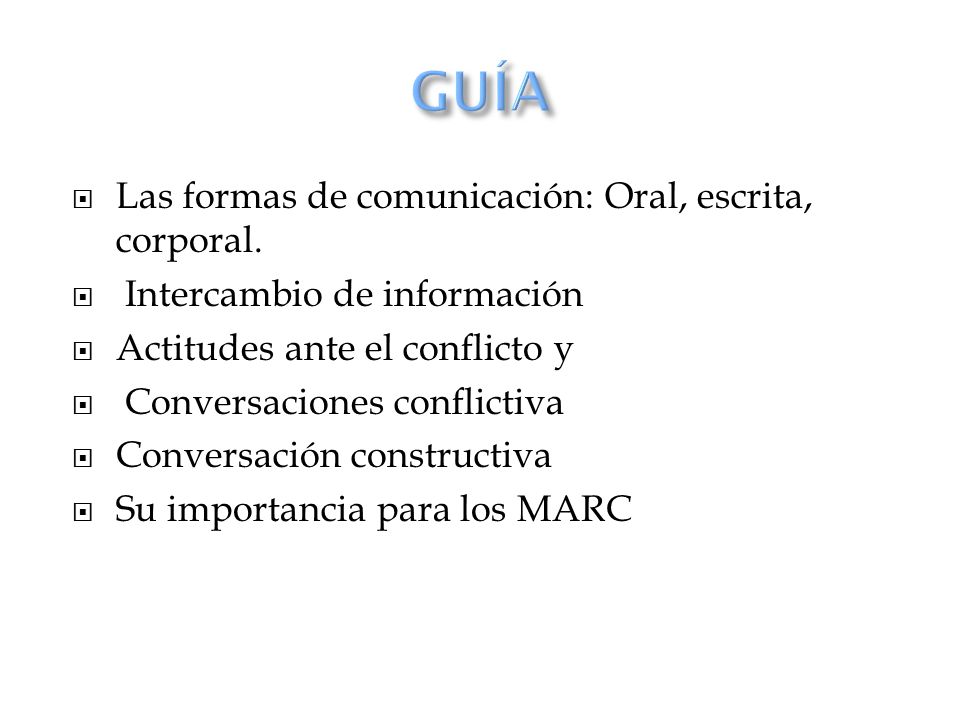 GUÍA Las formas de comunicación: Oral, escrita, corporal.