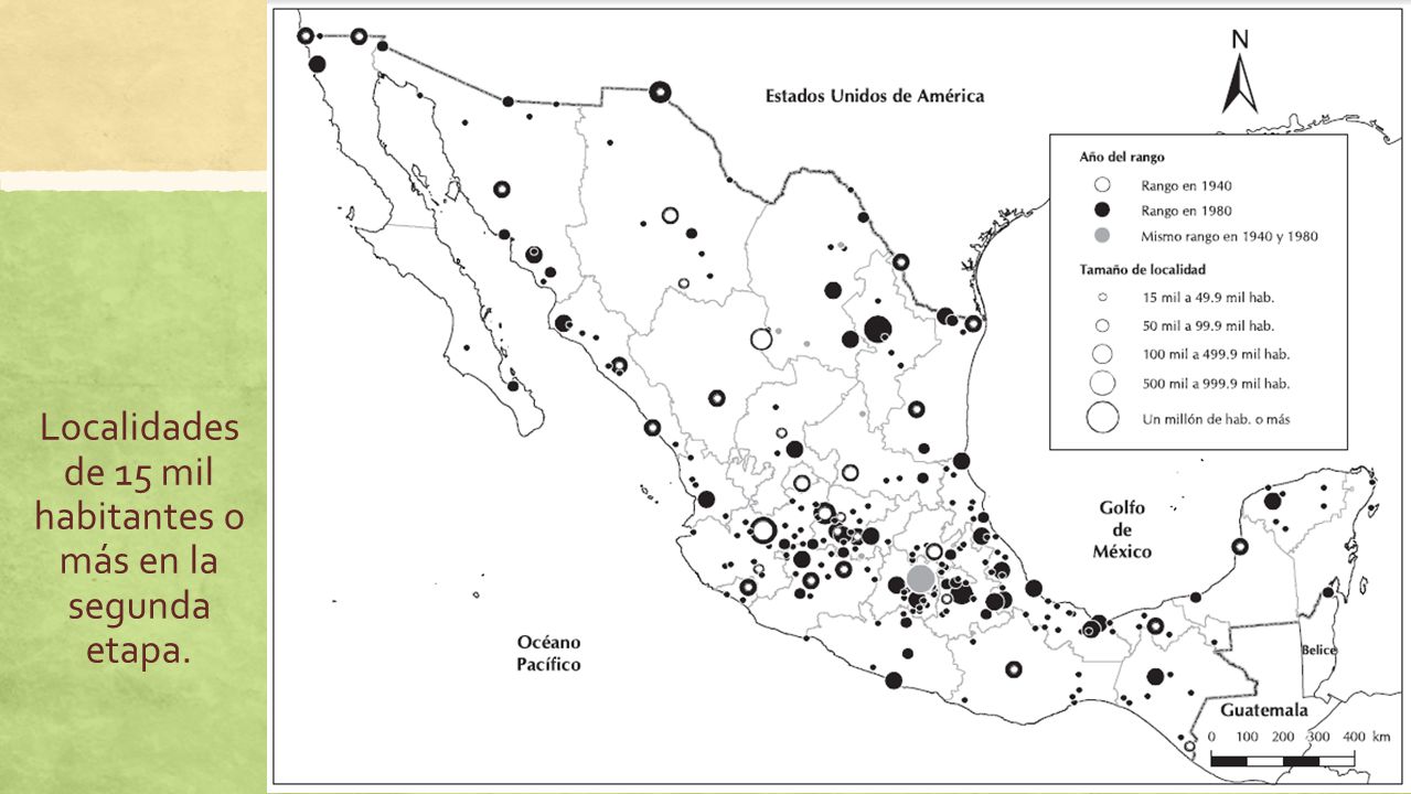 Localidades de 15 mil habitantes o más en la segunda etapa.