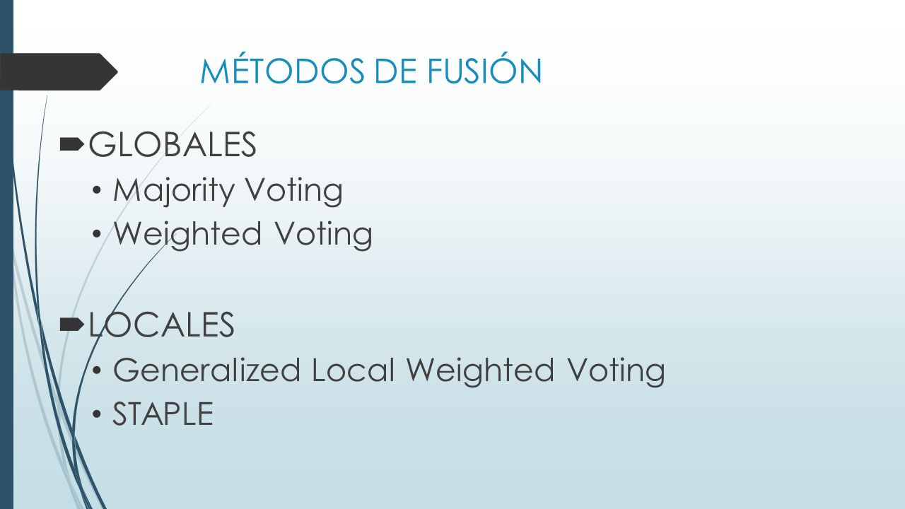 MÉTODOS DE FUSIÓN GLOBALES LOCALES Majority Voting Weighted Voting