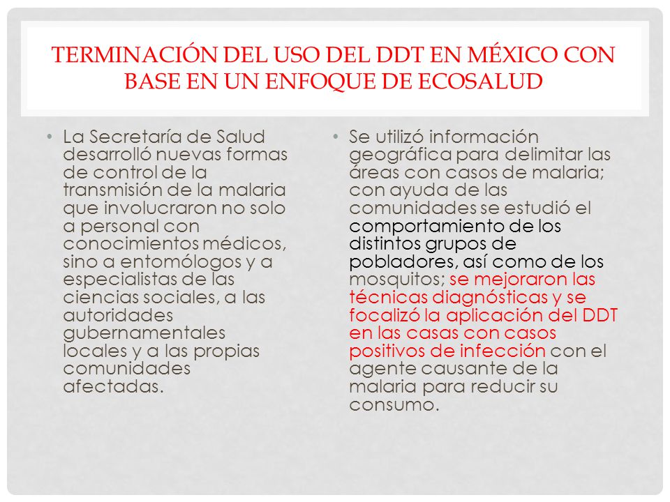 Terminación del Uso del DDT en México con base en un enfoque de ecosalud