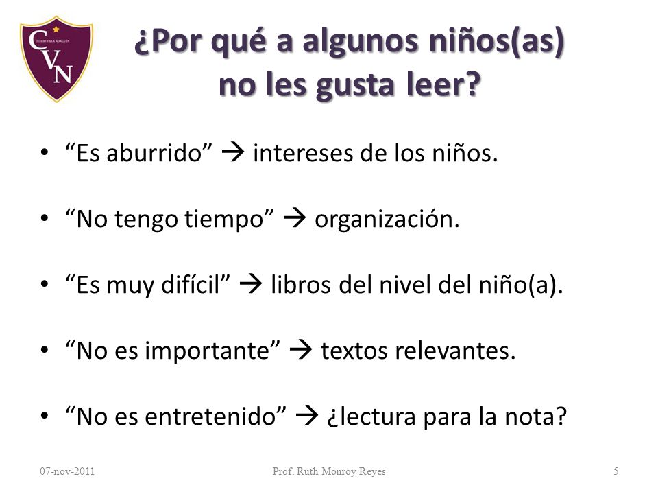 ¿Por qué a algunos niños(as) no les gusta leer