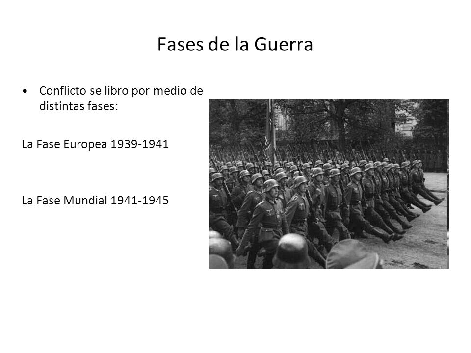 Fases de la Guerra Conflicto se libro por medio de distintas fases: