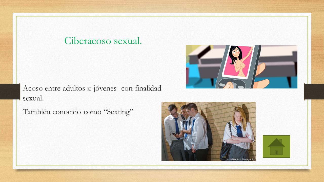 Ciberacoso sexual. Acoso entre adultos o jóvenes con finalidad sexual.