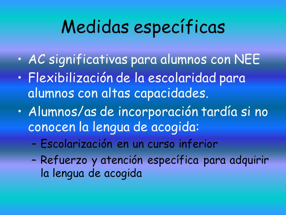 Medidas específicas AC significativas para alumnos con NEE