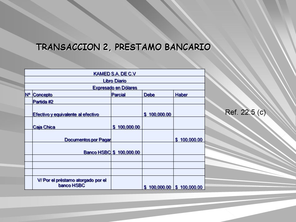 TRANSACCION 2, PRESTAMO BANCARIO