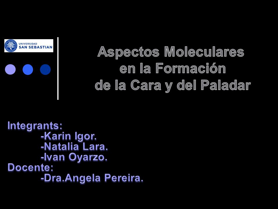 en la Formación de la Cara y del Paladar