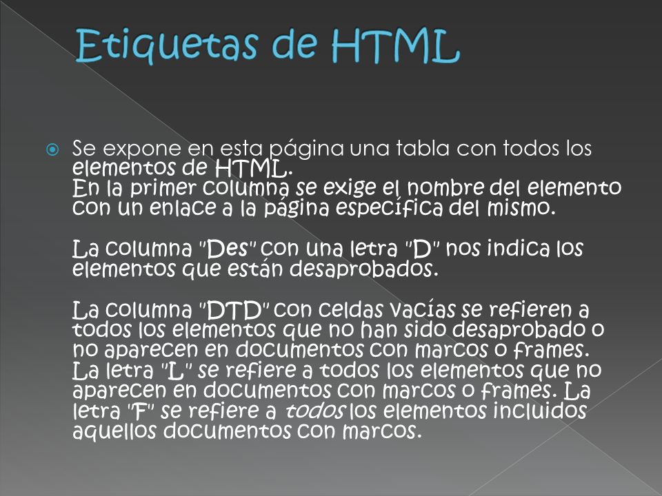 Etiquetas de HTML