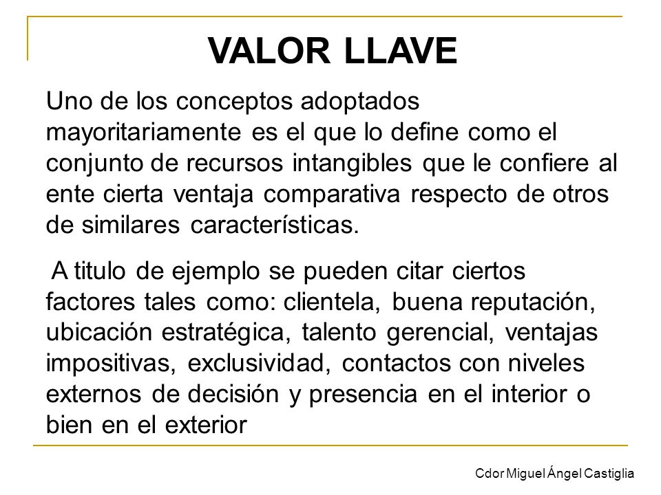 VALOR LLAVE
