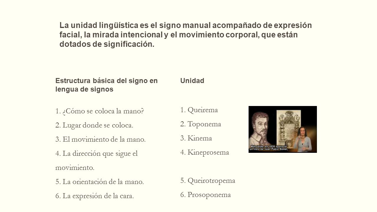 3. El movimiento de la mano. 4. La dirección que sigue el movimiento.