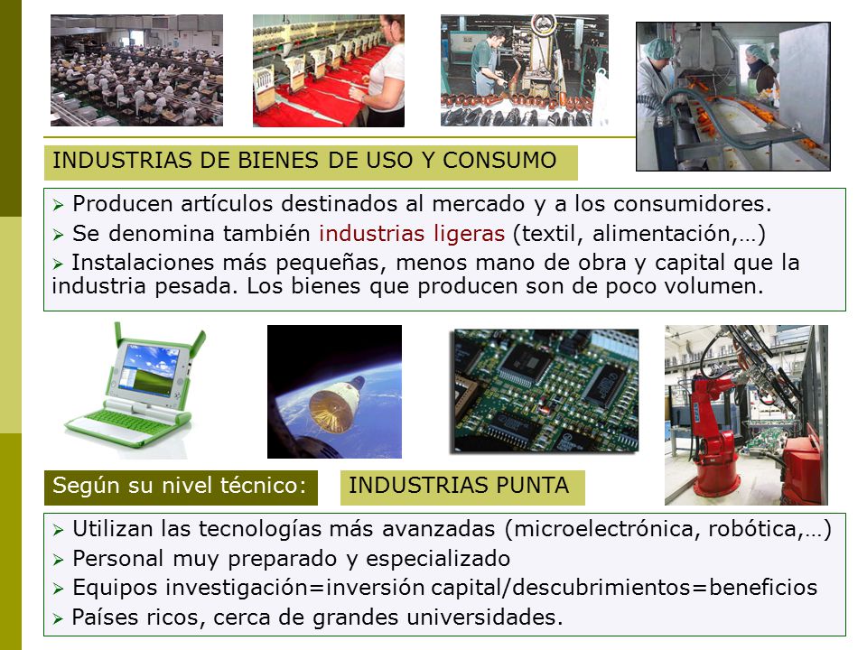 INDUSTRIAS DE BIENES DE USO Y CONSUMO