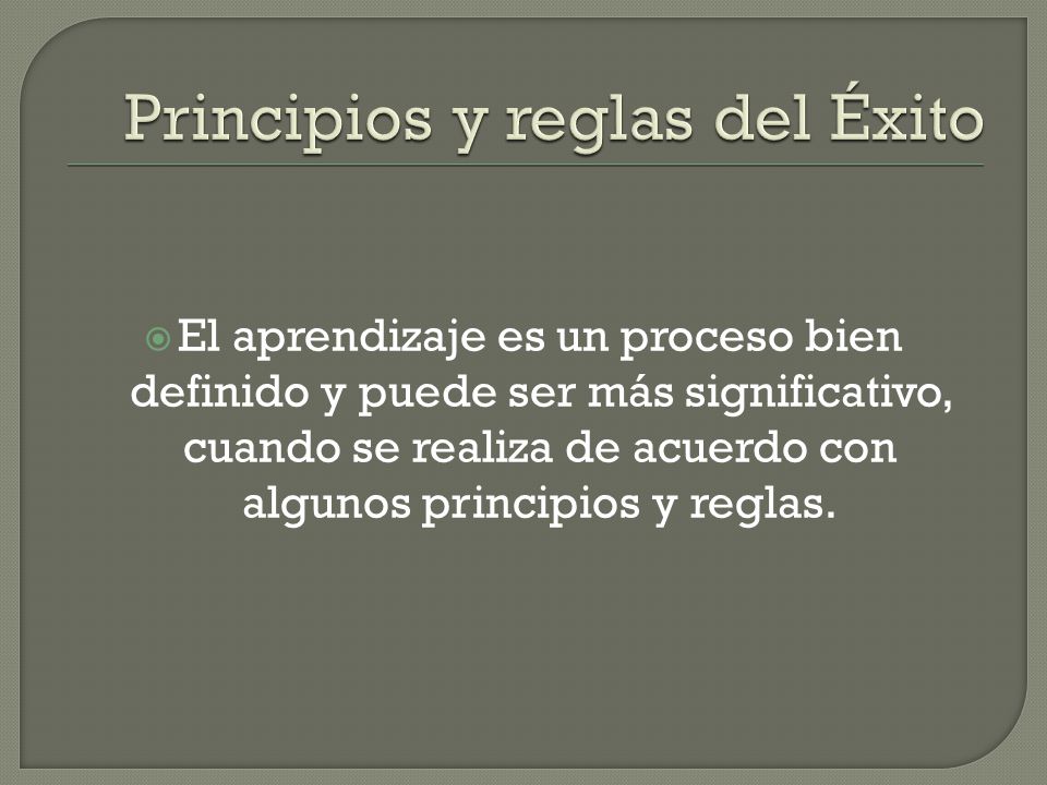 Principios y reglas del Éxito