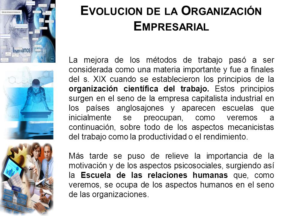 Evolucion de la Organización Empresarial