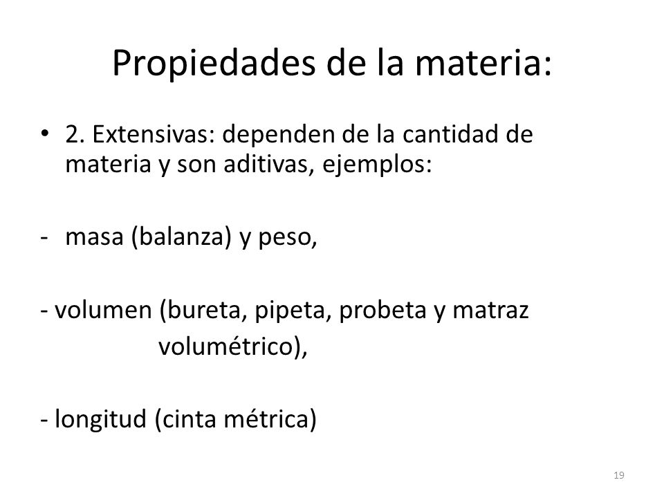 Propiedades de la materia: