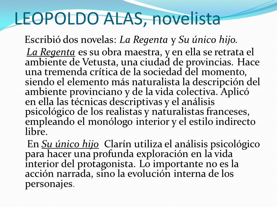 LEOPOLDO ALAS, novelista