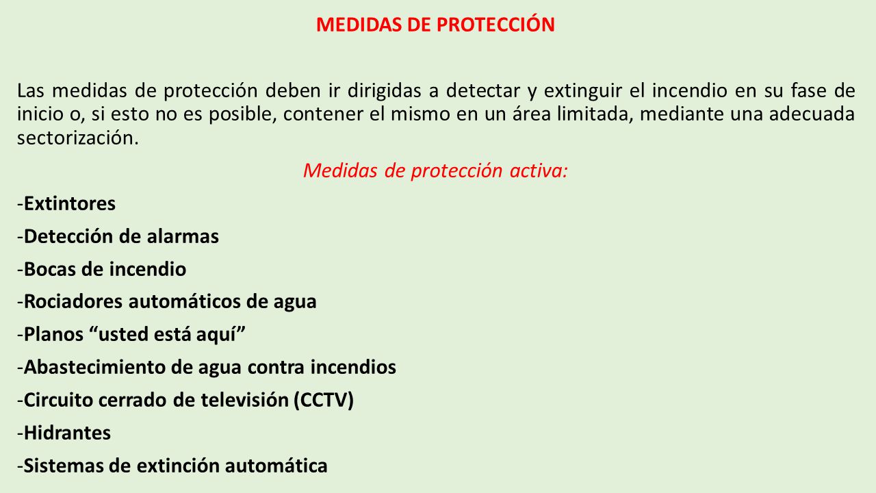 Medidas de protección activa:
