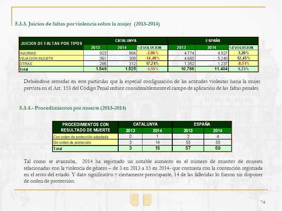 Juicios de faltas por violencia sobre la mujer ( )